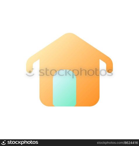 House pixel perfect flat gradient color ui icon. Homepage button. App interactive element. Simple filled pictogram. GUI, UX design for mobile application. Vector isolated RGB illustration. House pixel perfect flat gradient color ui icon