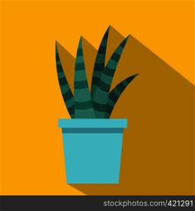 House plant icon. Flat illustration of house plant vector icon for web isolated on yellow background. House plant icon, flat style