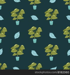 House plants seamless pattern. Trendy home decor with plants vector illustration. Flowers in pot, house interior design. House plants seamless pattern. Trendy home decor with plants vector illustration. Flowers in pot, house interior design,