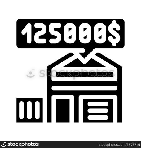 house price glyph icon vector. house price sign. isolated contour symbol black illustration. house price glyph icon vector illustration