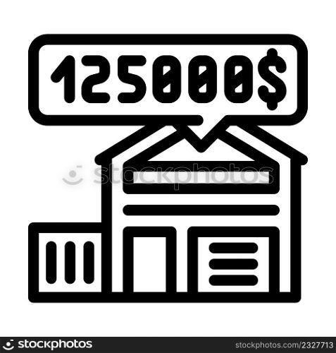 house price line icon vector. house price sign. isolated contour symbol black illustration. house price line icon vector illustration