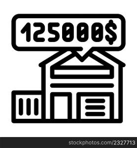 house price line icon vector. house price sign. isolated contour symbol black illustration. house price line icon vector illustration