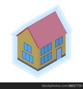House protect icon isometric vector. Safe home. Secure guard. House protect icon isometric vector. Safe home