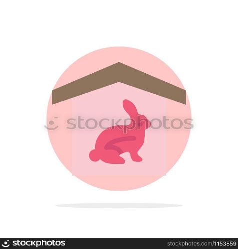 House, Rabbit, Easter, Nature Abstract Circle Background Flat color Icon