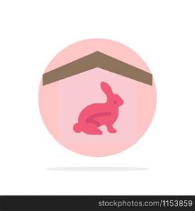 House, Rabbit, Easter, Nature Abstract Circle Background Flat color Icon