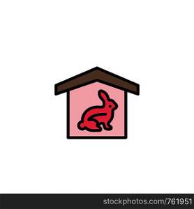 House, Rabbit, Easter, Nature Business Logo Template. Flat Color