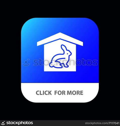 House, Rabbit, Easter, Nature Mobile App Button. Android and IOS Glyph Version