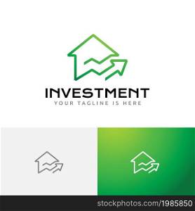 House Real Estate Realty Investment Up Arrow Line Logo