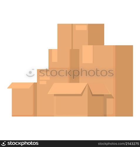 House relocation boxes icon cartoon vector. Move box. Apartment delivery. House relocation boxes icon cartoon vector. Move box