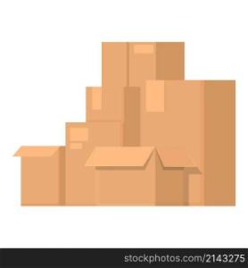 House relocation boxes icon cartoon vector. Move box. Apartment delivery. House relocation boxes icon cartoon vector. Move box