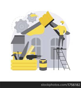 House renovation abstract concept vector illustration. Property remodeling ideas and tips, construction services, potential buyer, house listing, renovation design project abstract metaphor.. House renovation abstract concept vector illustration.
