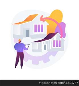 House renovation abstract concept vector illustration. Property remodeling ideas and tips, construction services, potential buyer, house listing, renovation design project abstract metaphor.. House renovation abstract concept vector illustration.