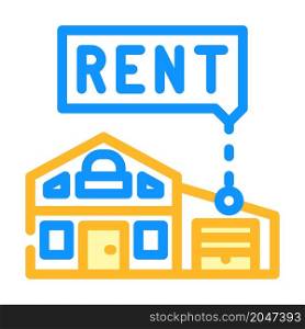 house rent color icon vector. house rent sign. isolated symbol illustration. house rent color icon vector illustration