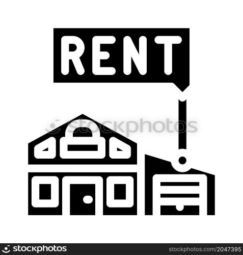 house rent glyph icon vector. house rent sign. isolated contour symbol black illustration. house rent glyph icon vector illustration