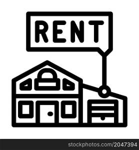 house rent line icon vector. house rent sign. isolated contour symbol black illustration. house rent line icon vector illustration