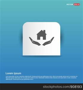 House security concept icon - Blue Sticker button