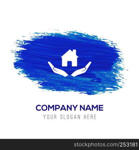 House security concept icon - Blue watercolor background