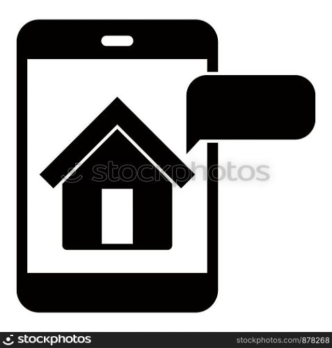 House smartphone observation icon. Simple illustration of house smartphone observation vector icon for web design isolated on white background. House smartphone observation icon, simple style