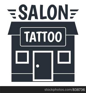 House tattoo salon logo. Simple illustration of house tattoo salon vector logo for web. House tattoo salon logo, simple gray style