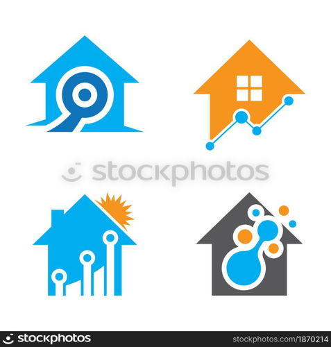 House tech logo images illustration design