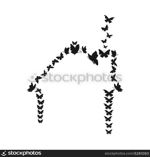 House the butterfly2. The butterfly made of houses. A vector illustration