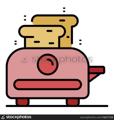 House toaster icon. Outline house toaster vector icon color flat isolated. House toaster icon color outline vector