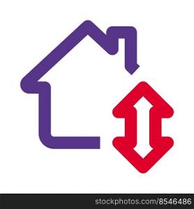 House transfer with up and down arrow isolated on a white background