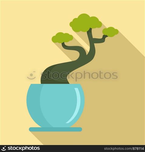 House tree pot icon. Flat illustration of house tree pot vector icon for web design. House tree pot icon, flat style