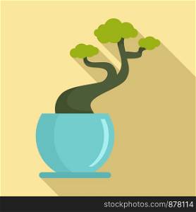House tree pot icon. Flat illustration of house tree pot vector icon for web design. House tree pot icon, flat style