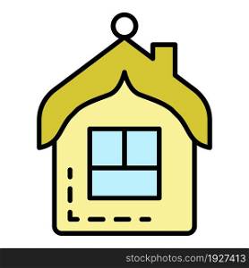 House tree toy icon. Outline house tree toy vector icon color flat isolated. House tree toy icon color outline vector