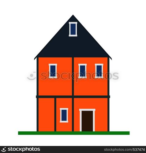 House vector building real estate icon isolatd. Home family exterior flat illustration front view cottage apartment