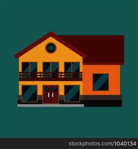 House vector building real estate icon isolated. Home family exterior flat illustration cottage structure