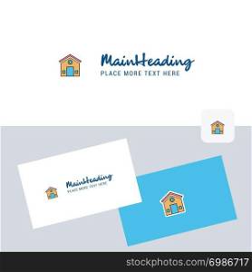 House vector logotype with business card template. Elegant corporate identity. - Vector