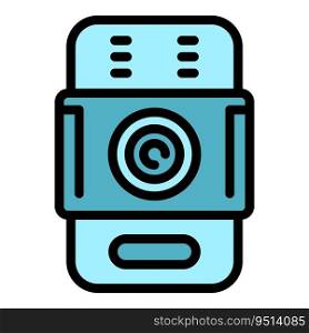 House video intercom icon outline vector. Control entrance. Camera security color flat. House video intercom icon vector flat