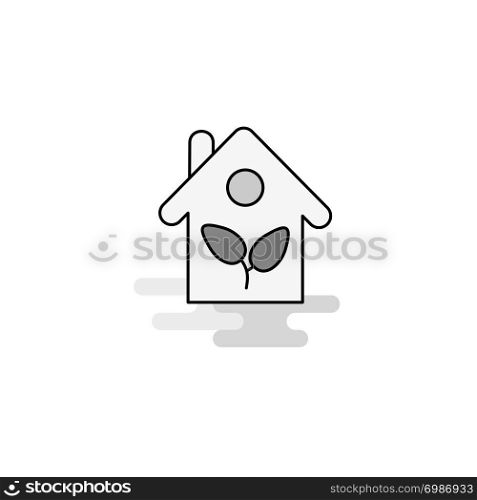 House Web Icon. Flat Line Filled Gray Icon Vector
