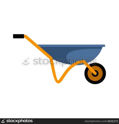 House wheelbarrow icon. Flat illustration of house wheelbarrow vector icon for web isolated on white. House wheelbarrow icon, flat style