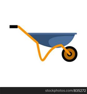 House wheelbarrow icon. Flat illustration of house wheelbarrow vector icon for web isolated on white. House wheelbarrow icon, flat style