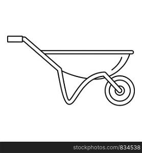 House wheelbarrow icon. Outline house wheelbarrow vector icon for web design isolated on white background. House wheelbarrow icon, outline style
