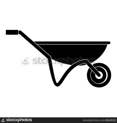 House wheelbarrow icon. Simple illustration of house wheelbarrow vector icon for web design isolated on white background. House wheelbarrow icon, simple style