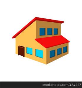 House with a mansard cartoon icon on a white background. House with a mansard cartoon icon