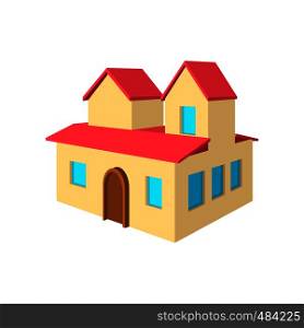 House with a mansards cartoon icon on a white background. House with a mansards cartoon icon