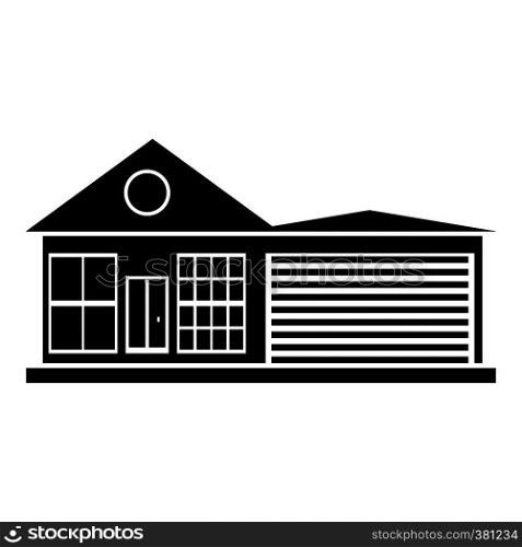 House with garage icon. Simple illustration of house vector icon for web design. House with garage icon, simple style