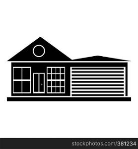 House with garage icon. Simple illustration of house vector icon for web design. House with garage icon, simple style