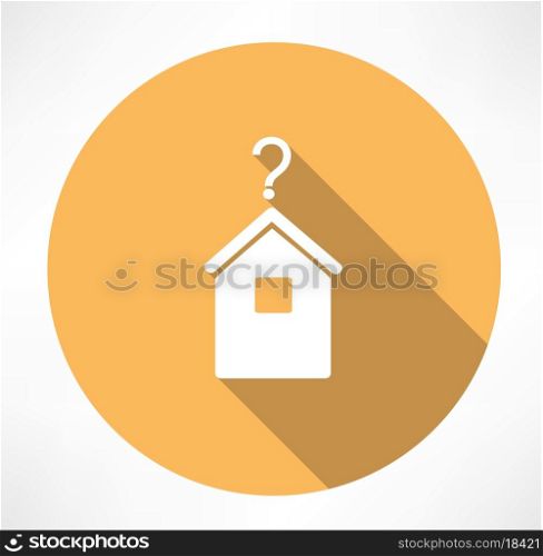House with question mark icon. Flat modern style vector illustration