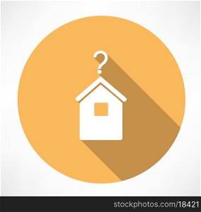 House with question mark icon. Flat modern style vector illustration