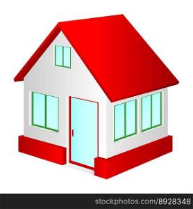 House with red roof vector image