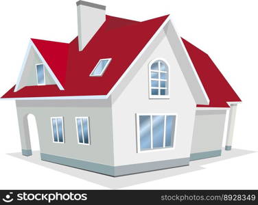 House with red roof vector image