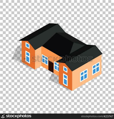House with two outbuildings isometric icon 3d on a transparent background vector illustration. House with two outbuildings isometric icon