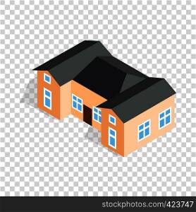 House with two outbuildings isometric icon 3d on a transparent background vector illustration. House with two outbuildings isometric icon
