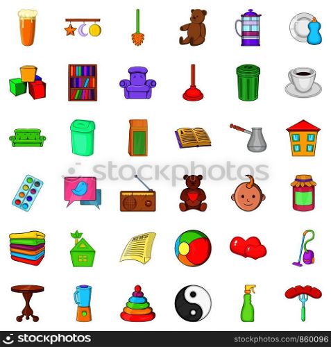 Housecraft icons set. Cartoon style of 36 housecraft vector icons for web isolated on white background. Housecraft icons set, cartoon style